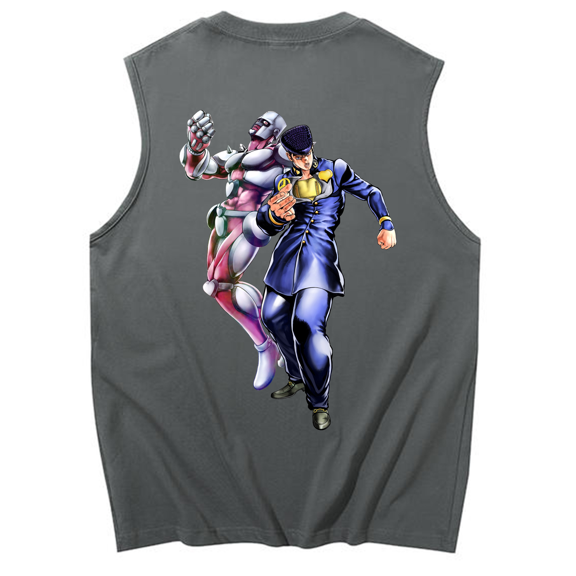 （画像用） ジョジョの奇妙な冒険 ひがしかた じょうすけ JoJo's Bizarre Adventure Higashikata Josuke コットン100％タンクトップ（背面プリント）